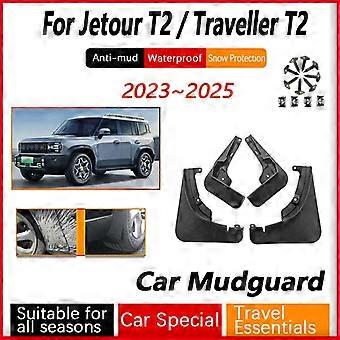 Påfør 4 stk for Jetour T2 Traveller T2 2023 2024 2025 Tilbehør Skjermer Sprutbeskyttelse foran bakskjermer Hjul Reservedeler