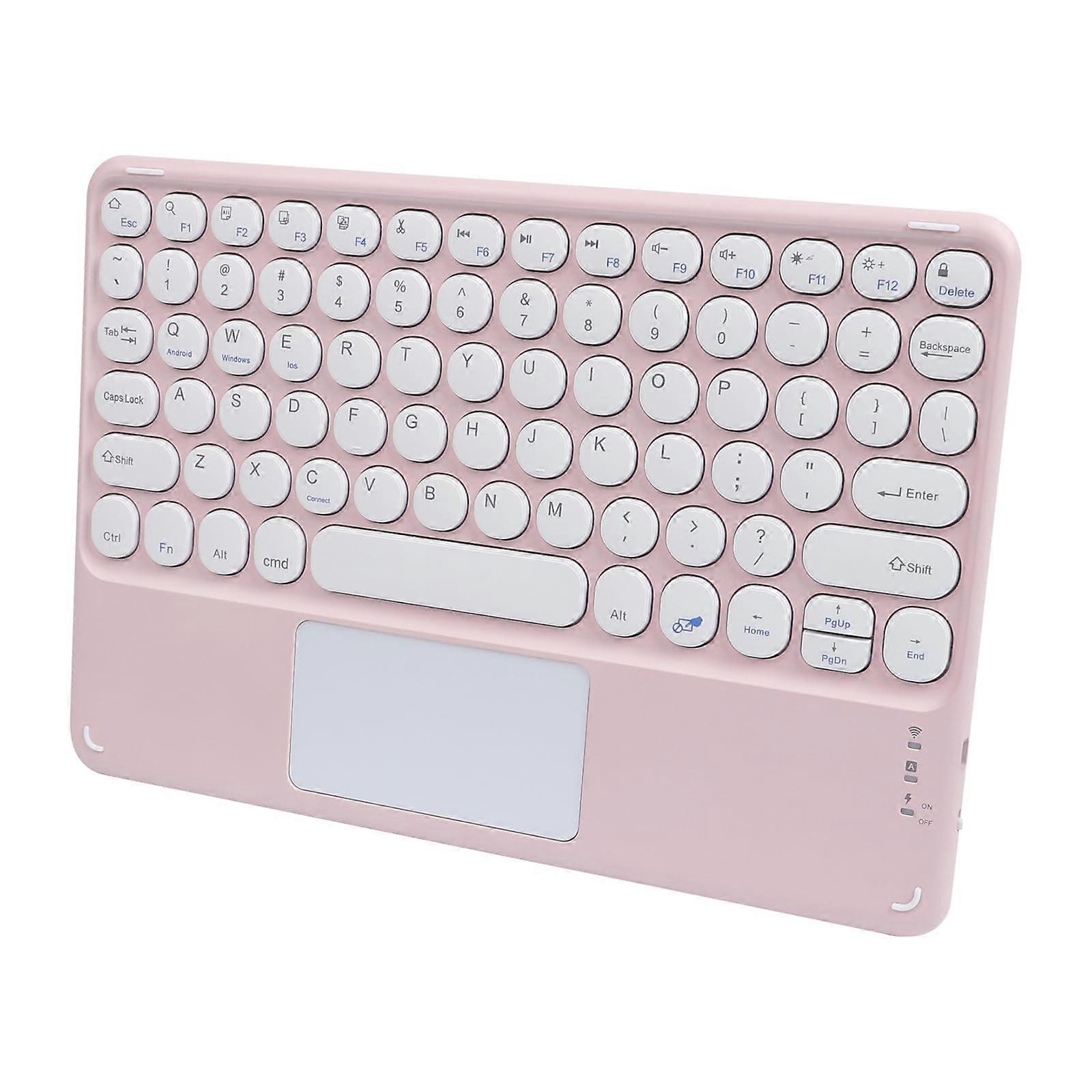 Wireless Keyboard With Touchpad Bluetooth Keyboard With Trackpad For iPad Pro iPad iOS Windows Android Pink