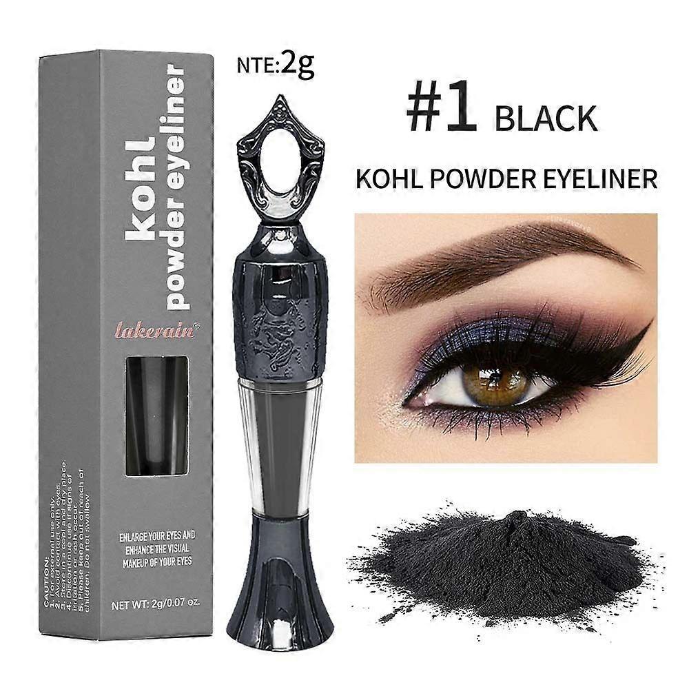 Natural Kohl Powder Eyeliner Long-Lasting Traditional Eyeliner for Intense Color and Eye Care