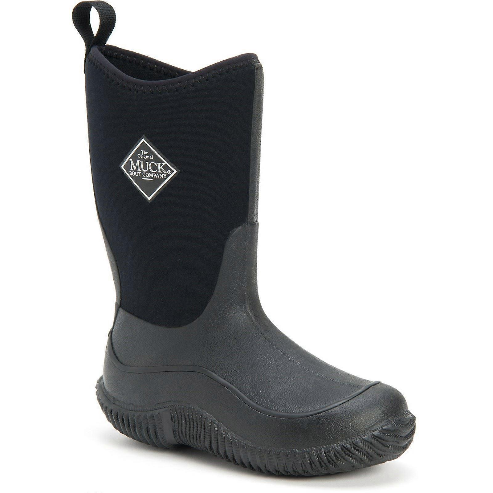 Muck Boots Hale Black Rubber/Neoprene Unisex Childrens Wellingtons-6