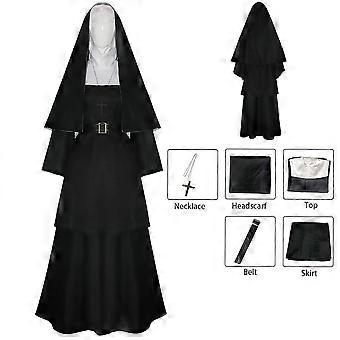 black nun dress The Nun Black Outfits Halloween Carnival Suit Cosplay Costume main image 1