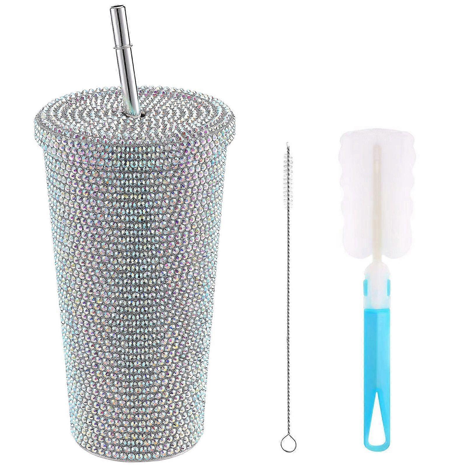 100% νέο, 500 ml Bling Diamond Tumbler Rhinestone θερμικό κύπελλο μεγάλης χωρητικότητας μπουκάλι νερό δώρο