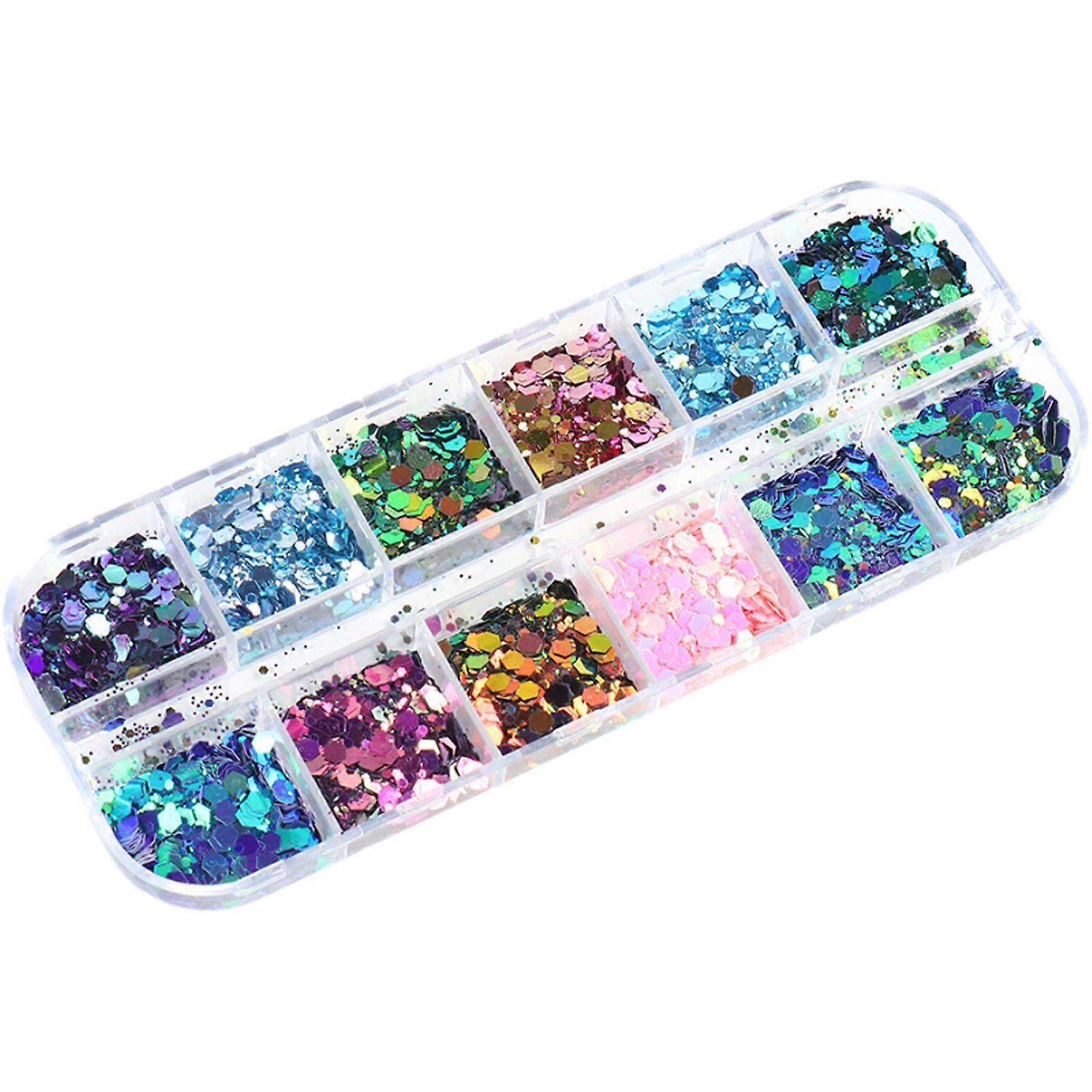 Hexagonal Lrregular Color Change Mixed Piece Nail Sequins Nail Sequin Set PU9210