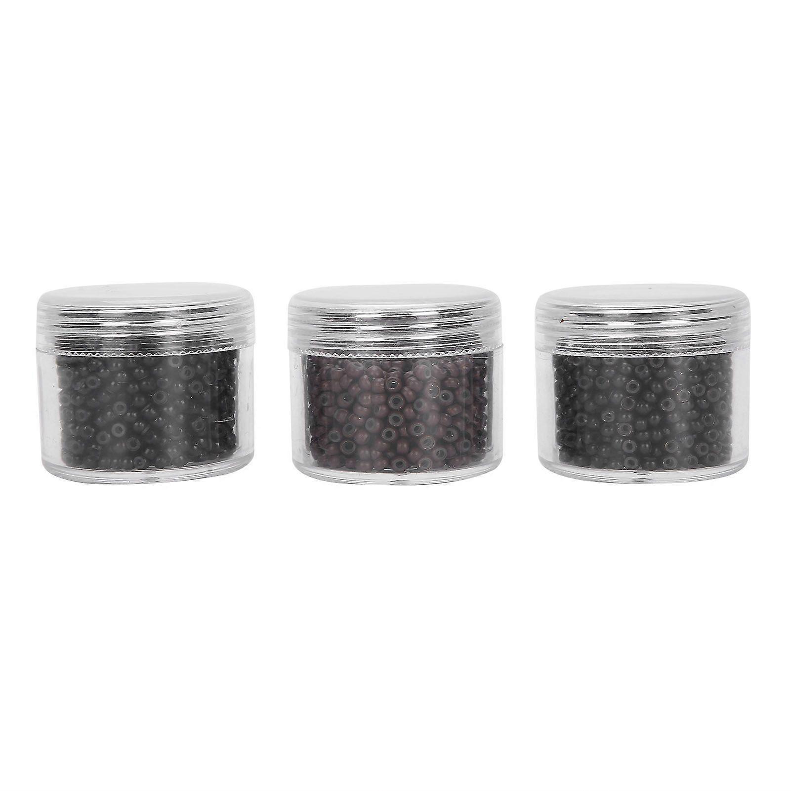 3 bottles of 3.0mm silicone micro chain beads small and comfortable hair extension tools (1#/3#/5#)