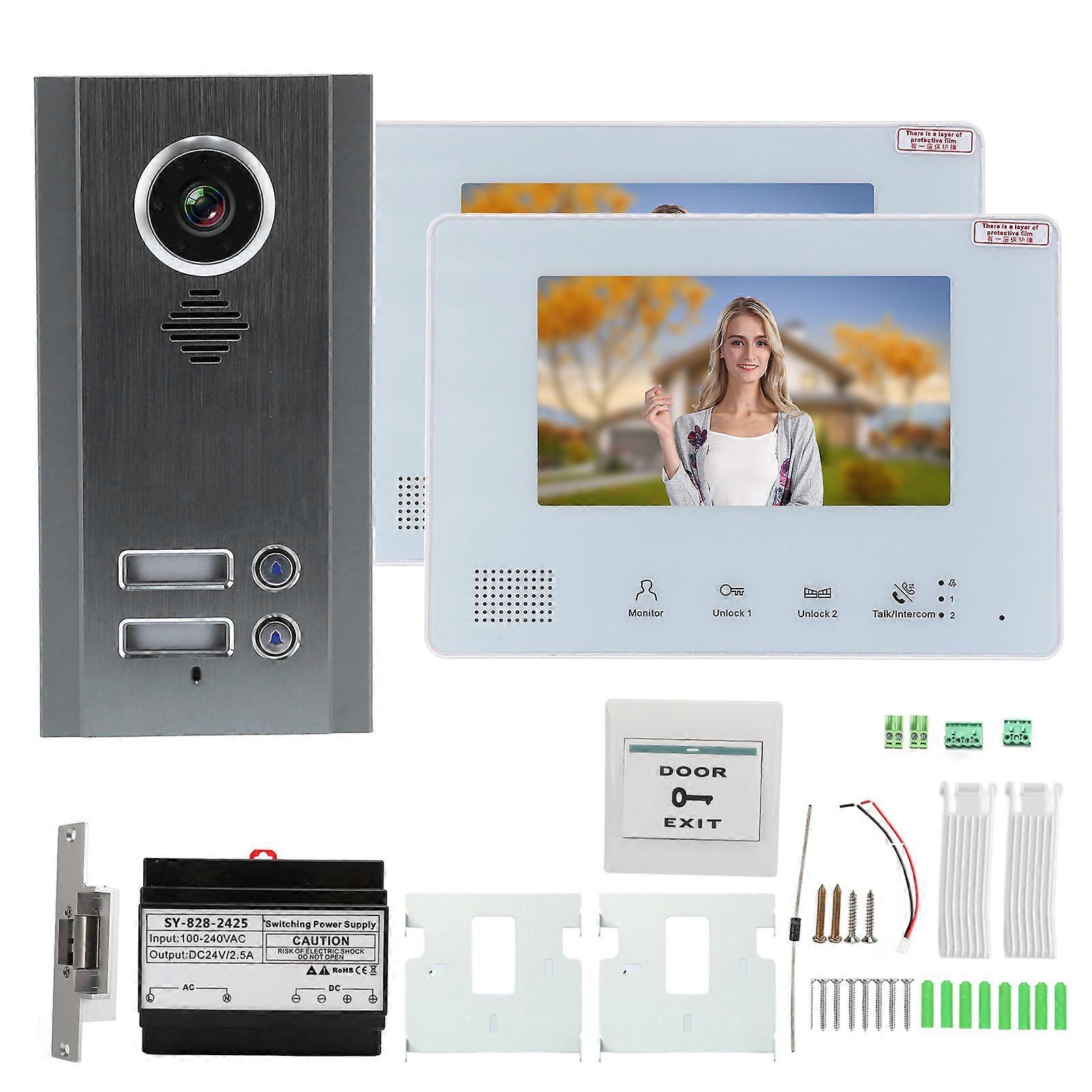 7" HD Video Intercom System Kit: Night Vision, Weatherproof, Multi-Function, Easy Install