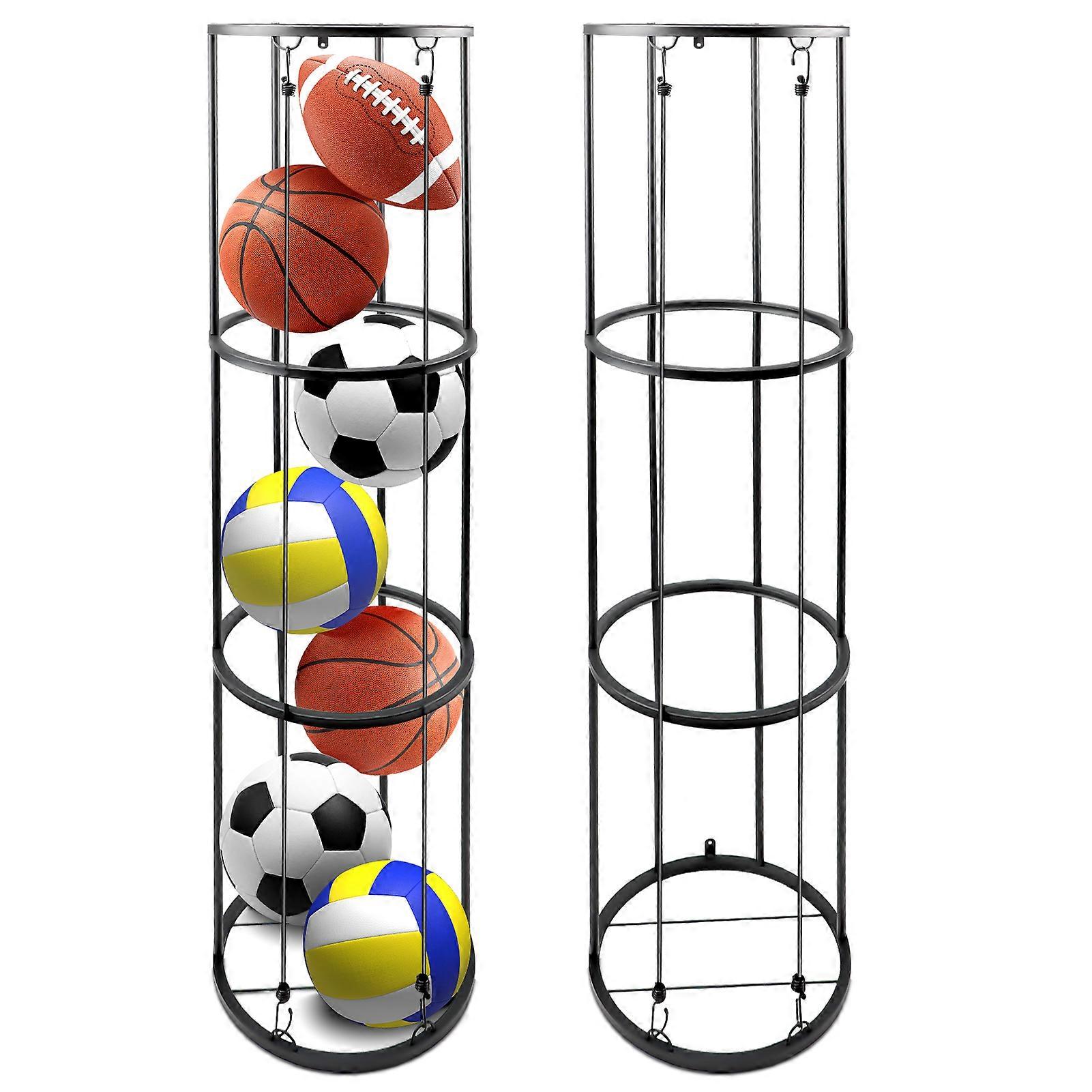 Ball Storage Rack 3 Layers Large Capacity Sturdy Sports Ball Organizer for Home Use