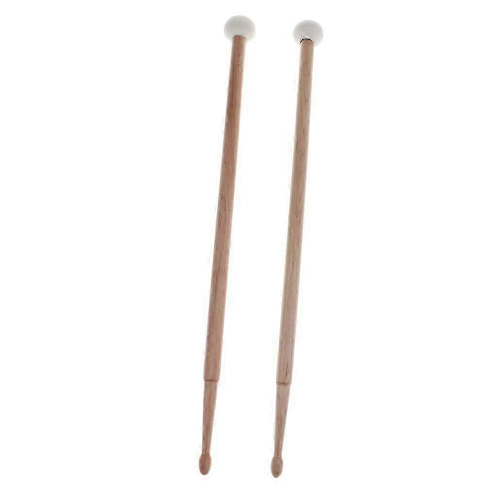 2x Maple Double Head Cymbal Mallet Soft Wool Felt Hammer Drumsticks