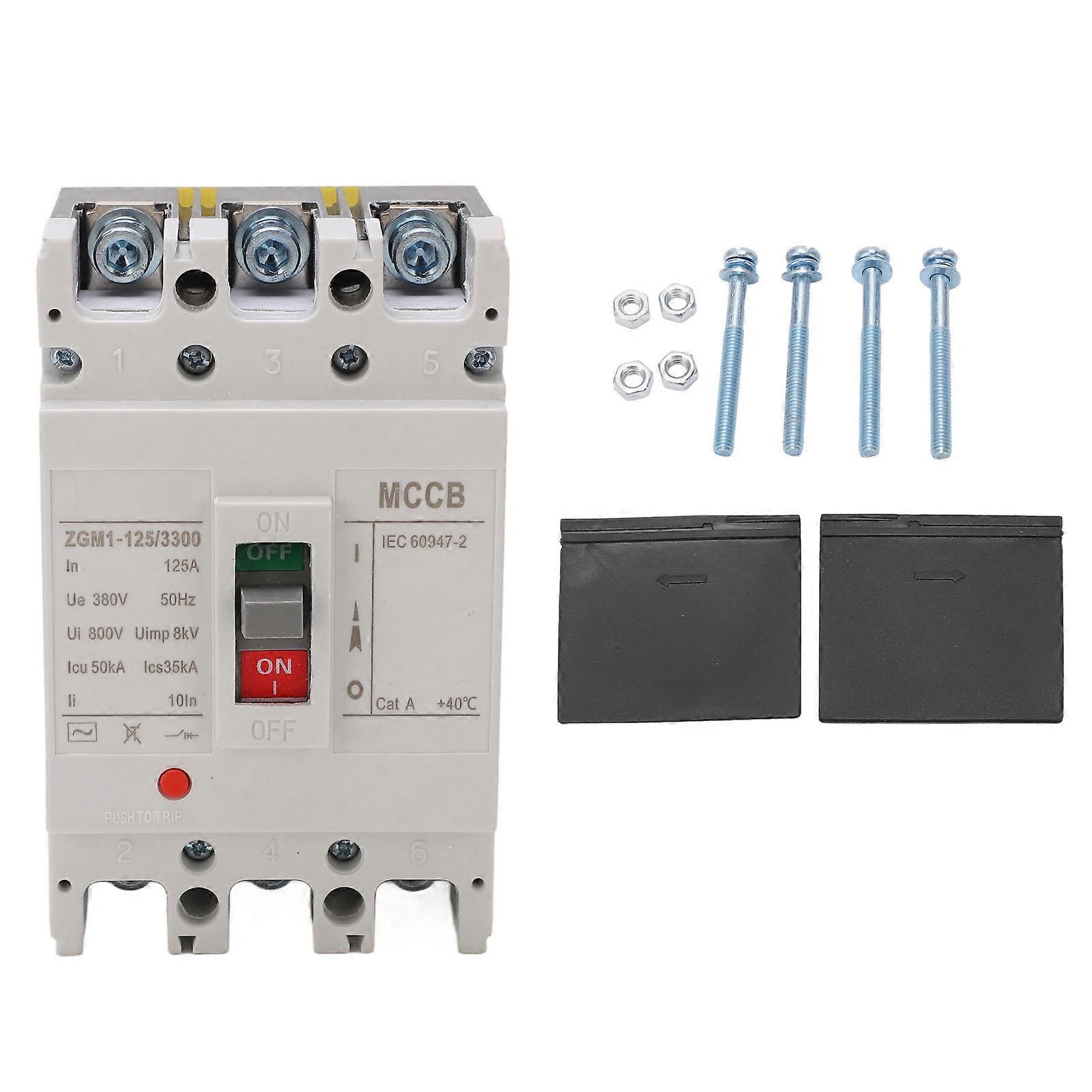 AC Circuit Breaker 3P Overload Protection Car Power Cut Off Controller MCCB 380V 125A