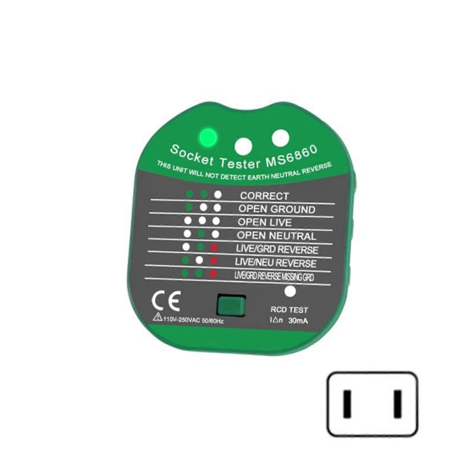 Easy Carry Socket Teste with 7 Diagnostic Result Socket Meter for Voltage & Polarity Detection in Power Supply Systems