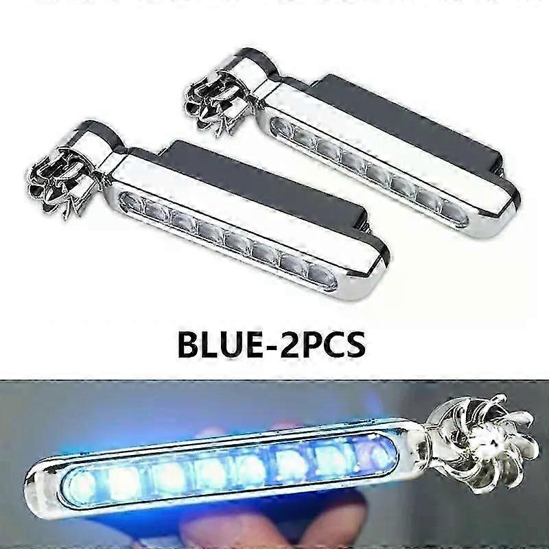 2pcs Car Led Daytime Running Light Wind Powered Led Floodlights Auxiliary Lighting Motorcycle Lamp Automobile Day Time Headlight