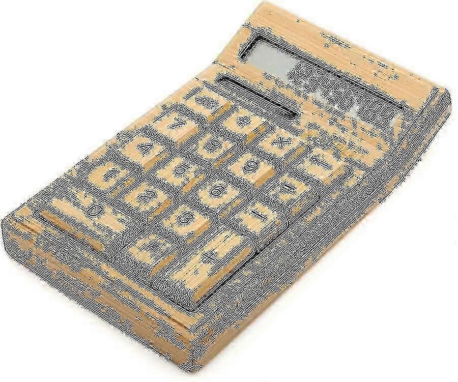 Bamboo Wooden Solar Calculators Standard Function Desktop Calculator With 12-digit Large Display