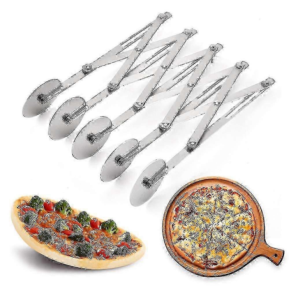 Stainless Pizza Slicer Expandable Pizza Slicer Multi-round Pastry Knife Baking Cutter Roller Cookie Dough Cutter - Anyou