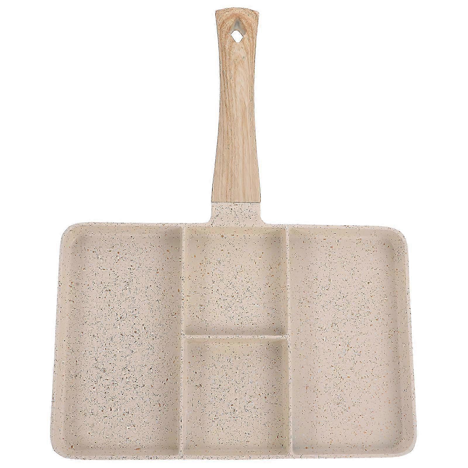 Multi-Function Ergonomic Chicken & Steak Frying Pan - 35x27.5x2.3cm Beige