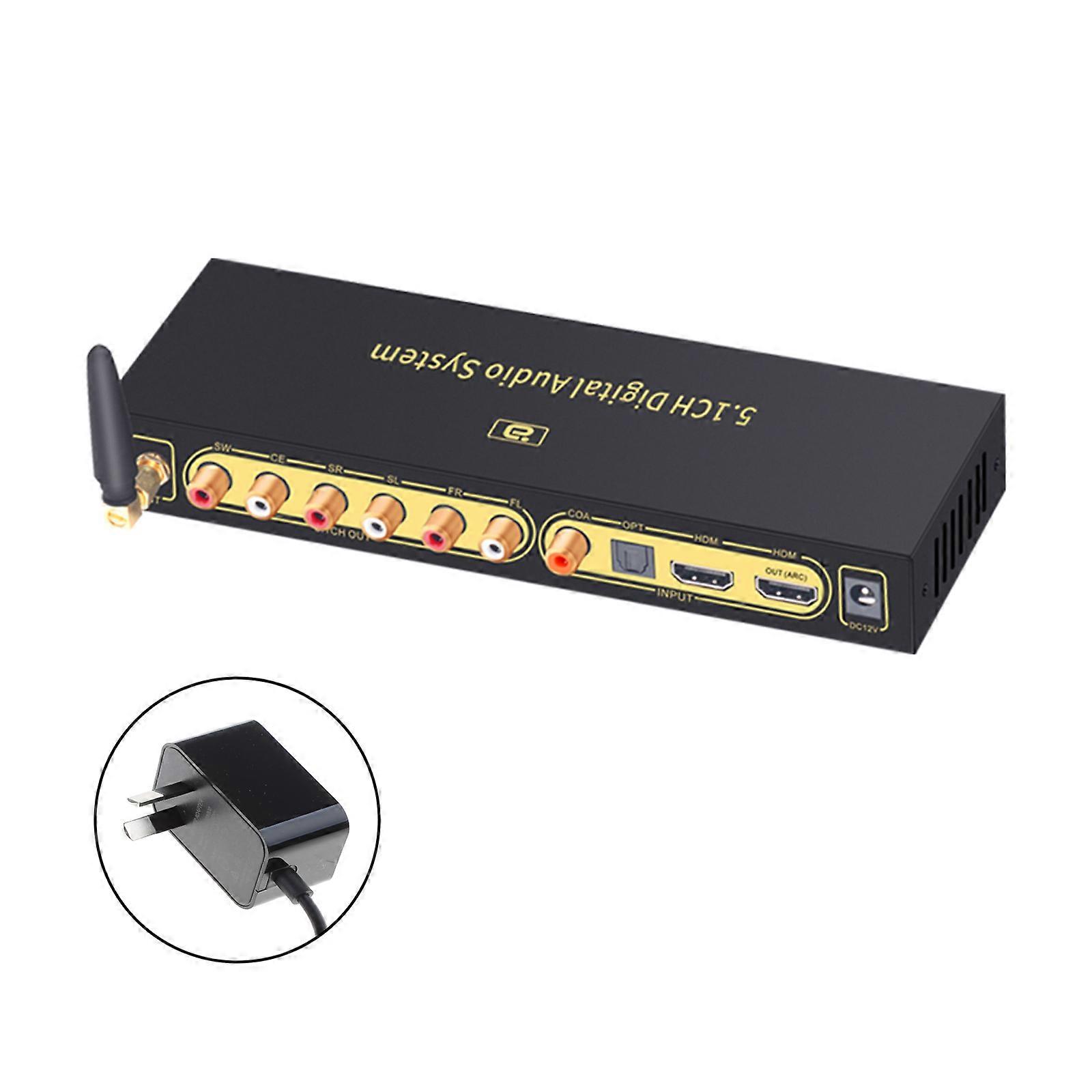 Système de décodeur audio numérique 5.1CH Compatible Bluetooth Prise en charge DTSHD 5.1 Sortie HDMI2.0- 4K60hz Coaxial Aux-