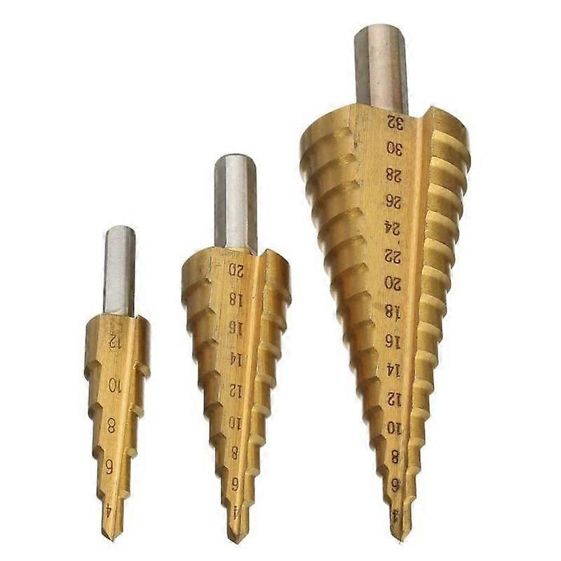 3PCS HSS Step Drill Bit 4-122032mm Cone Tool for Drilling Screwdriver Drill