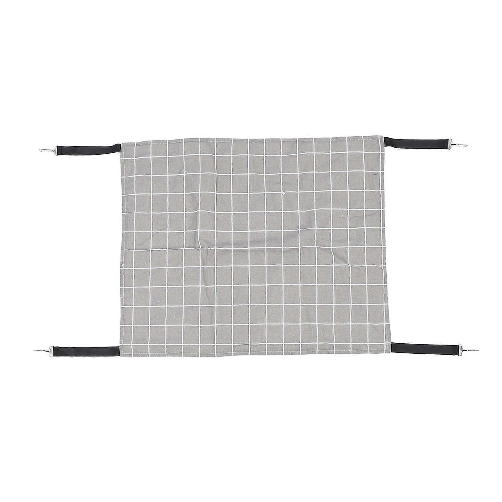 Cat Hanging Hammock Pet Hammock with Straps and Metal Hooks Hanging Bed for Cats Gray Plaid XL 57x47cm