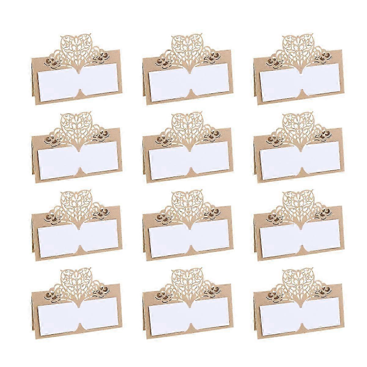 24 Pcs Dinner Table Decor Number Heart Shaped Cards White Place Cards Wedding Table Name Cards Seati