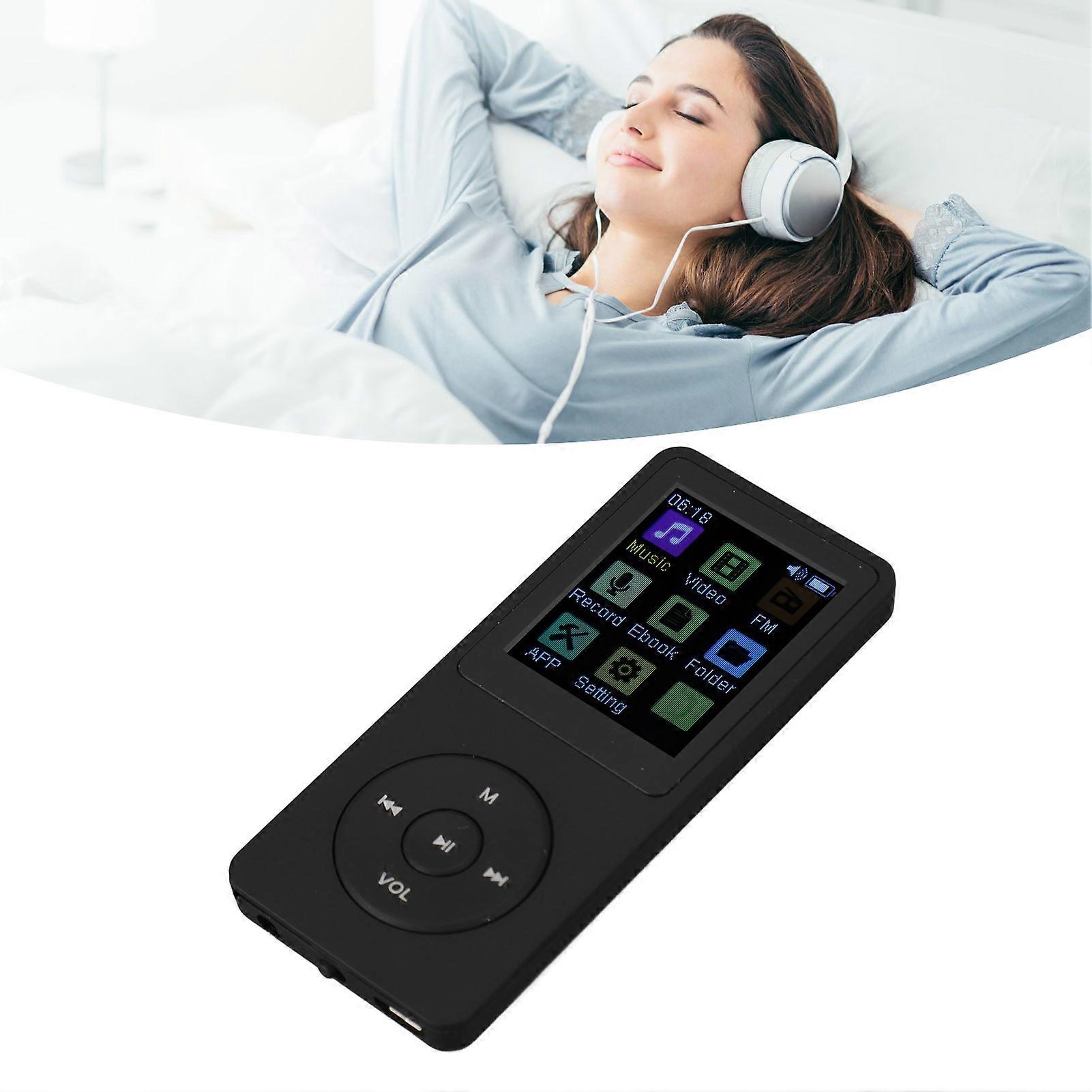 MP3 Player Voice Record Video Playback Bluetooth Function Music Player with TFT 1.82in Screen Black Without Memory Storage