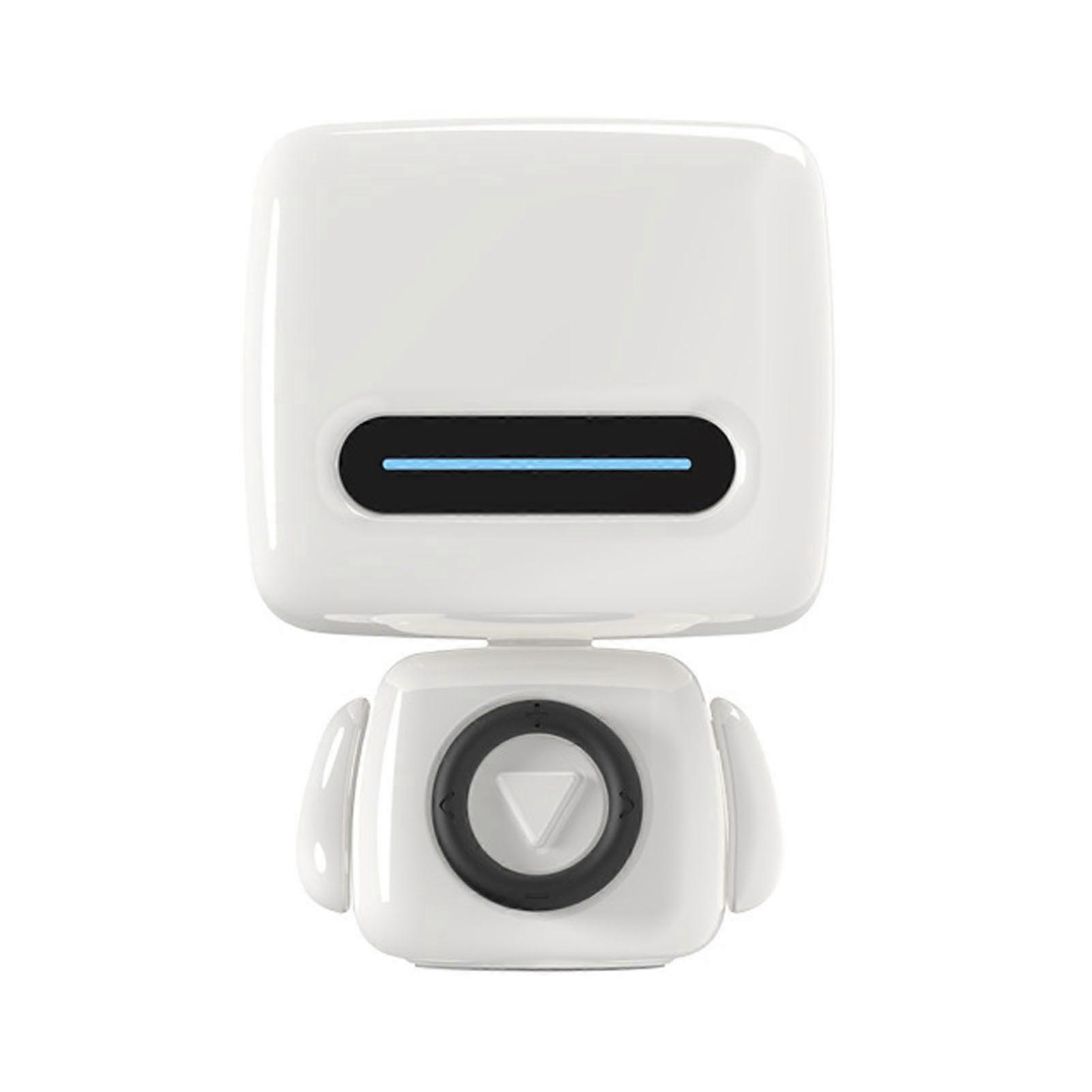 White Robot-Shaped Portable Bluetooth Speaker with Mic - Smart, Multifunctional, Compact
