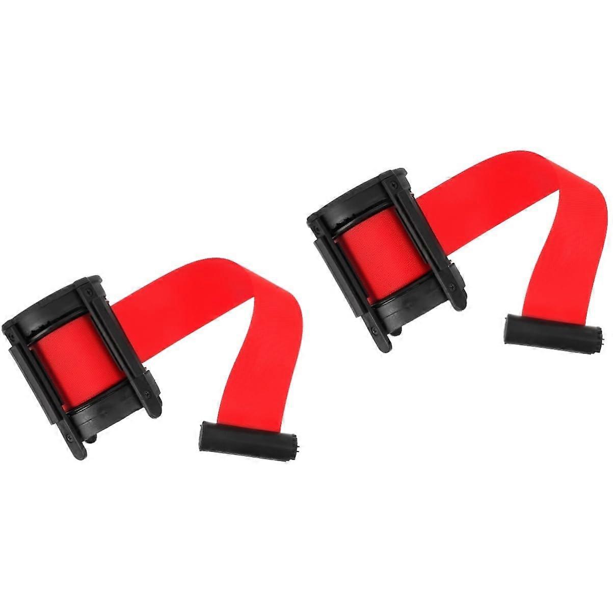 2nd TelescopeIsolation belt locking system belt stopper barrier handle hazard tape retractable belt lock rope plastic Black
