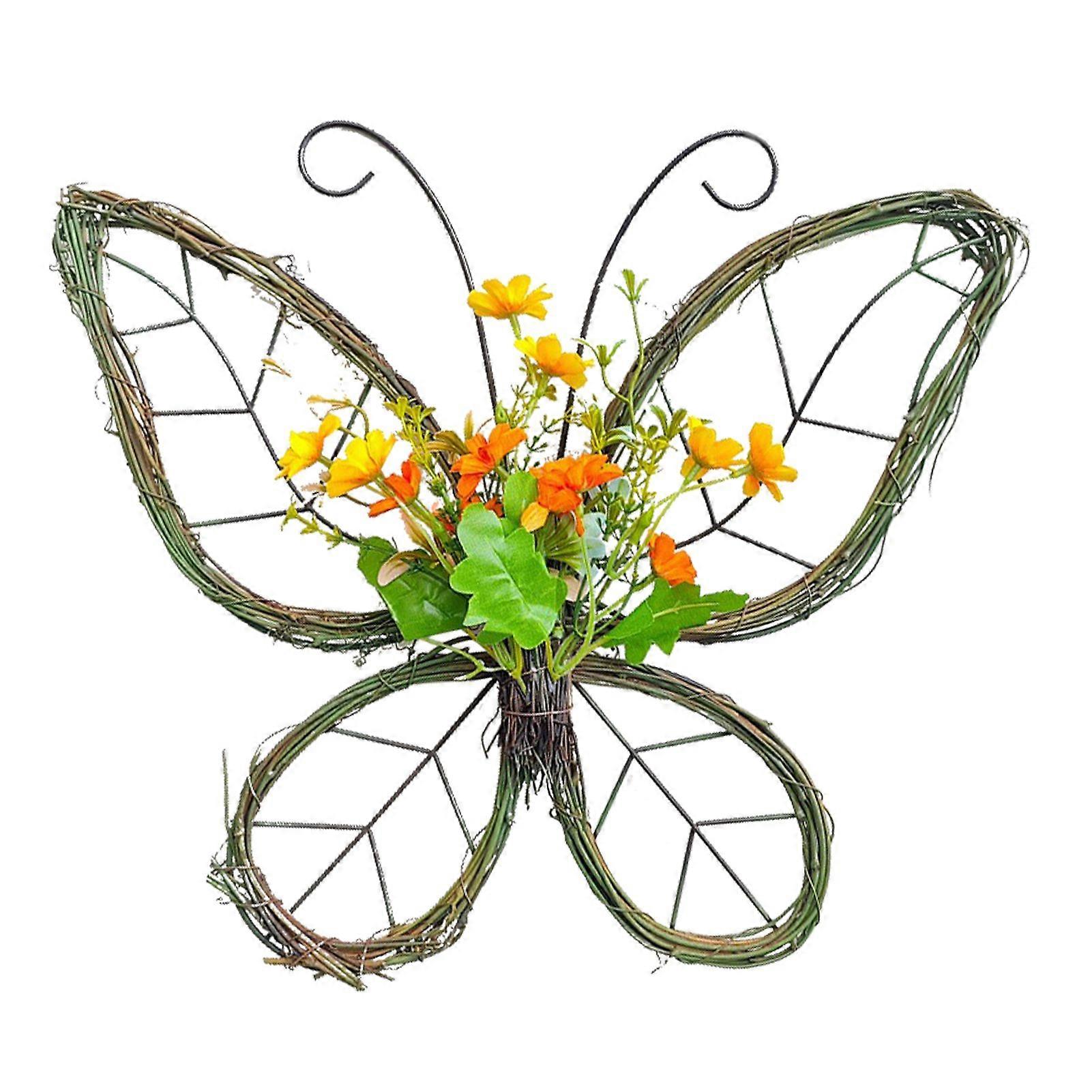 (39*34CM) Summer decorative butterfly garland simulation flower door window ornaments