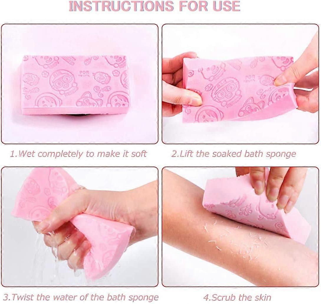 Bath Sponge for Shower Moisturizer and Exfoliator Body Sponge 4Pcs Exfoliating Bath Sponge