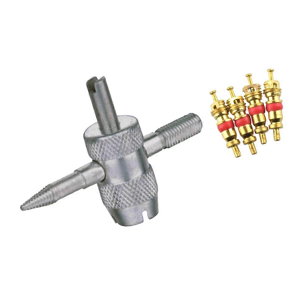 Tire Replace Tools Valve Key For Car Tyres Silver 9.5x1.5x1.5cm Copper 1 Set