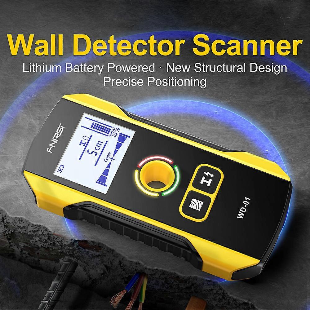 Portable Handheld Wall Detector Scanner Wooden AC Wires Metal Pipes Rebars Detecting Tool Indicator Light Drill Hole Positioning Tool