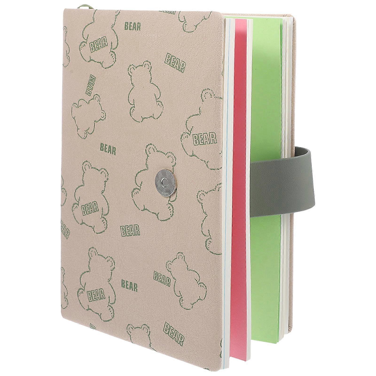 Small Notebooks Portable Bear Pattern B6 Notebook Writing Notepad Office Conference Use Daily Planning 1Pcs