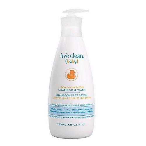 Live Clean Shea Cocoa Butter Shampoo And Wash, 750 Ml