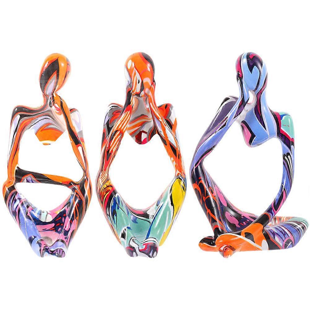Modern Decor Accents Graffiti Thinker Statue Abstract Sculpture Indoor Statue Decor For Living Room 3Pcs