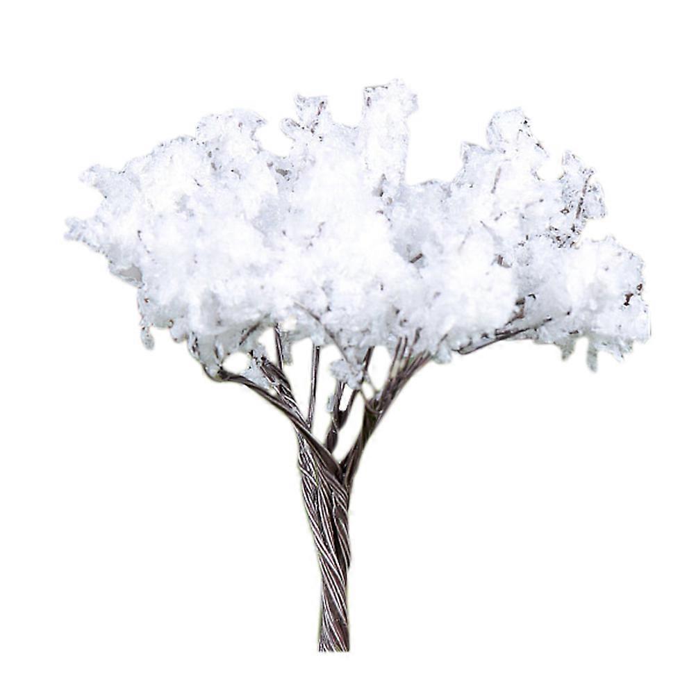 Model Trees Miniature Artificial Mini Tree For Living Room Decoration 6.7 x 6.3 x 5 Cm White Elegant Style 1Pack