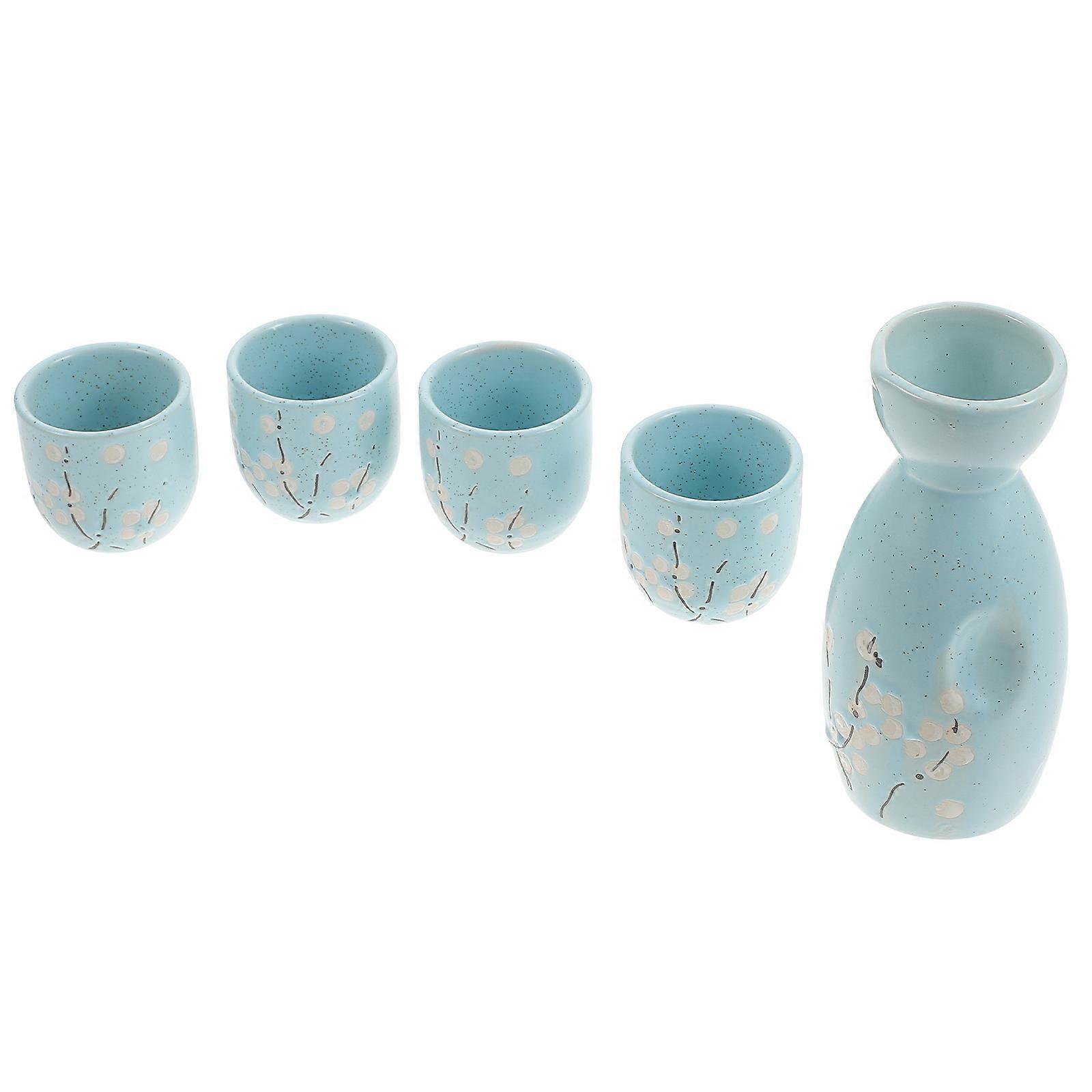 Ceramic Teapot Set Wine Containers Home Use Round Shape 5.00X4.50cm Pouring 1 Set