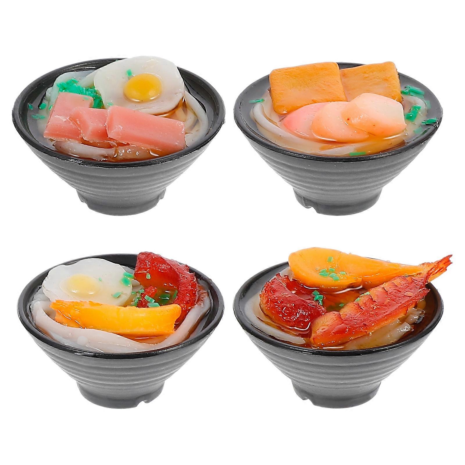 Kitchen Fridge Magnets Noodle Food Refrigerator Magnets Realistic Appearance Office Use PVC Material 4Pcs