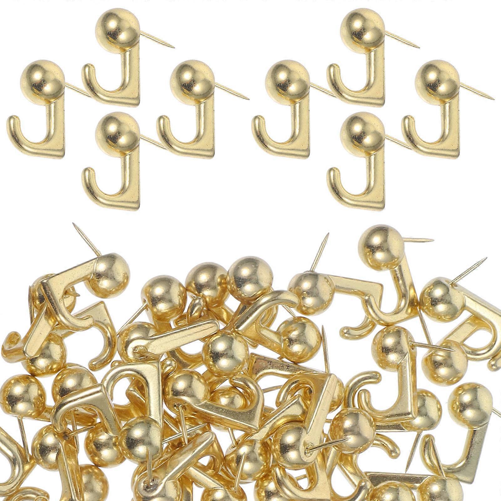 Thumbtack Hooks Push Pin Hooks School Use Metal Round Head Securing Lightweight Objects 50Pcs