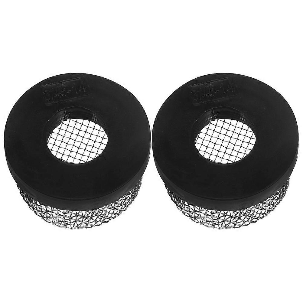 Inline Mesh Strainer Drain Valve Strainer Pool Filter Black Compact Design For Pool Filter Pump Efficient Filtration 2Pcs