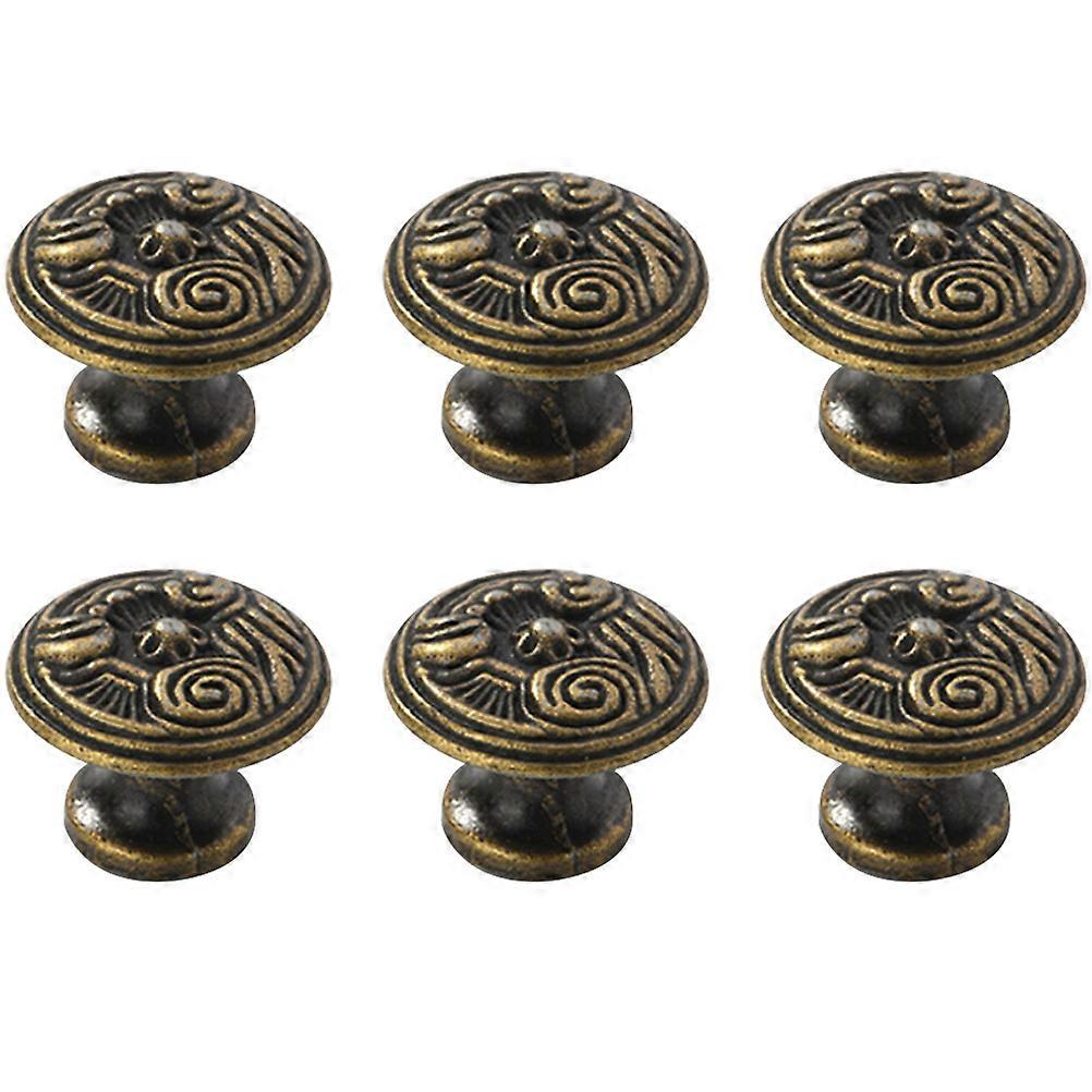 Wardrobe Handle Vintage Cabinet Alloy Doorknob Furniture Knobs Drawer Pulls Home Decoration 2.8x2.8cm Zinc Alloy Easy Installation 6Pcs