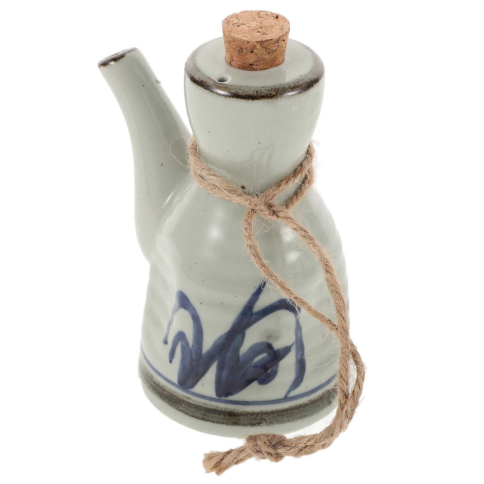 Ceramic Soy Sauce & Vinegar Dispenser – Compact Condiment Container for Kitchen & Dining Table Use