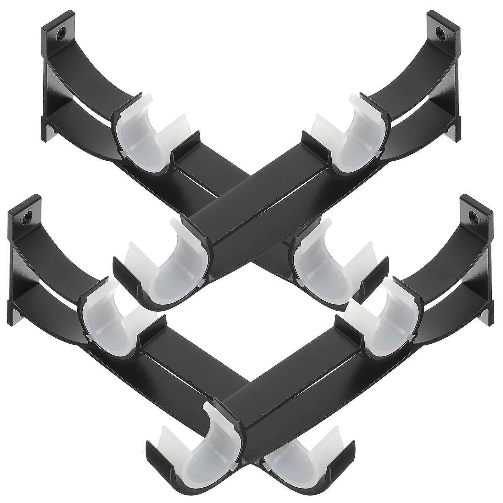 Metal Curtain Rod Holder Heavy Duty Curtain Rod Brackets for Window Curtains Easy Installation 18.5x7.5cm 4Pcs