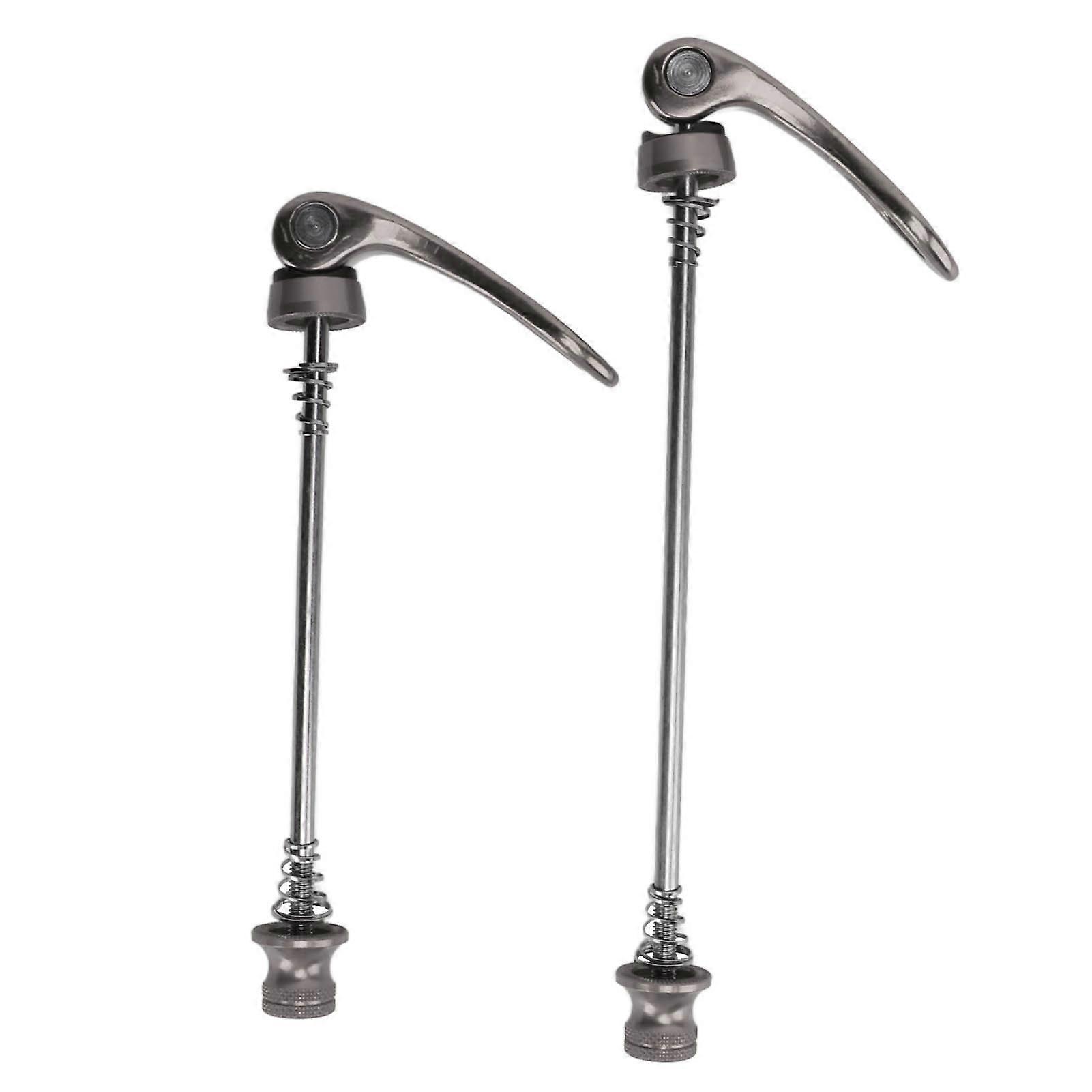 Lot de 2 leviers de dégagement rapide pour vélo, amovibles, faciles à remplacer, légers, 4 couleurs, pour VTT et vélo de route, couleur titane