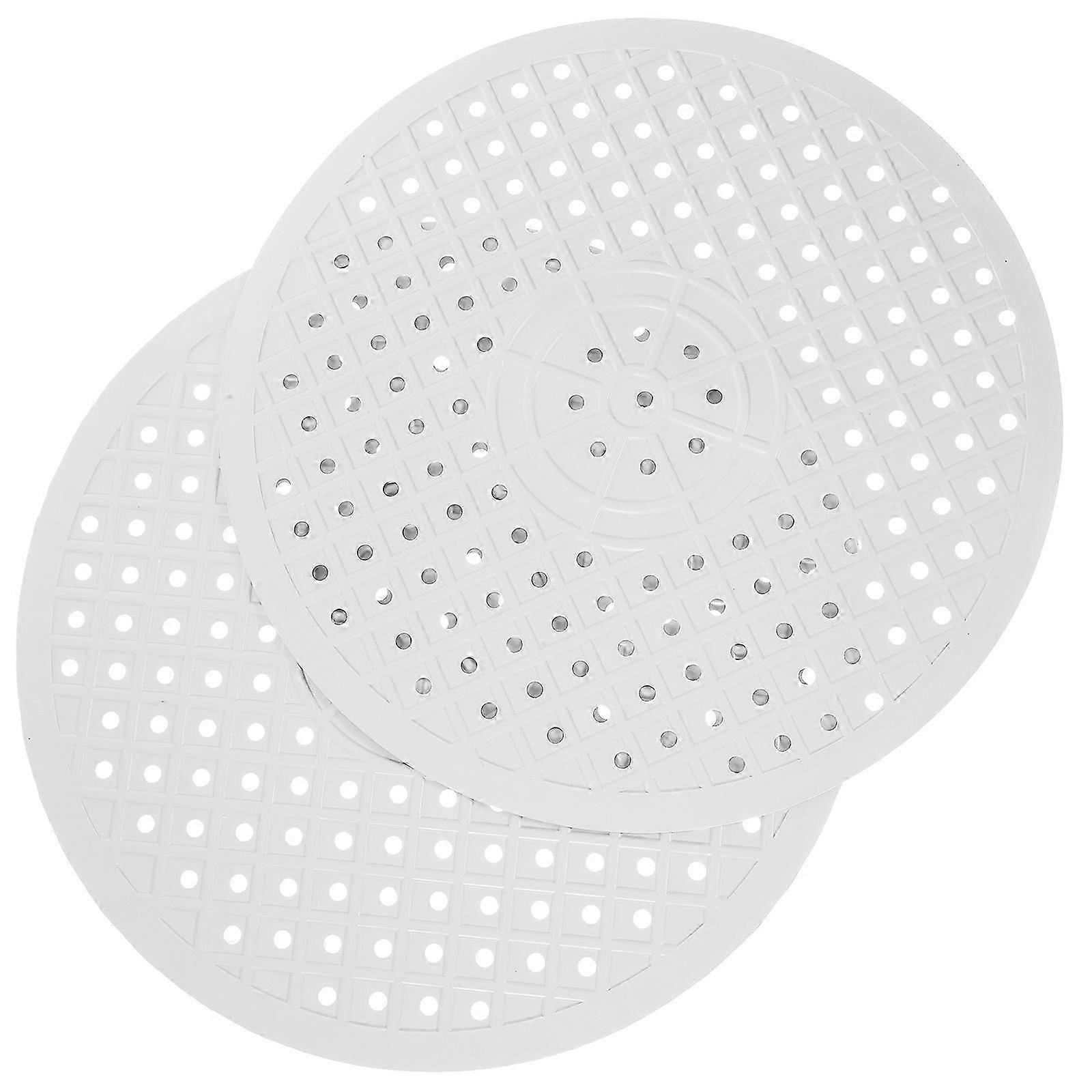 2pcs White Rubber Sink Drying Mat 30x30cm Kitchen Protector Pad