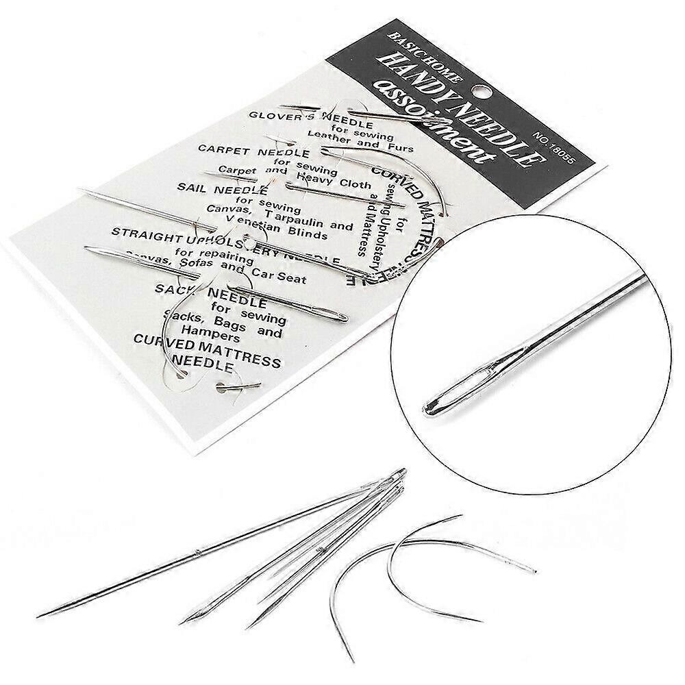מתאים מחטי תפירה בד תפירת עור תיקון מלאכת יד כלי תיקון 7 יחידות