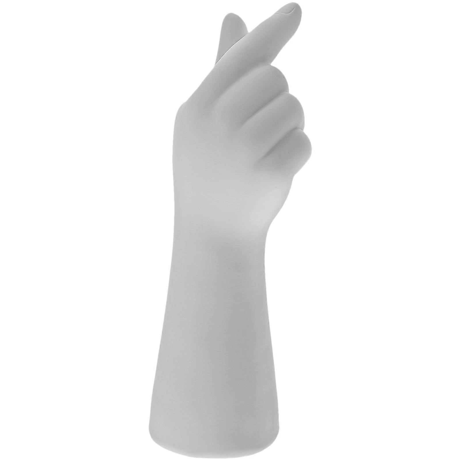 Decorative Flower Vase Nordic Style Resin Hand Gesture Vase Home Decoration White 15.5X5X4CM Flower Container 1Pack