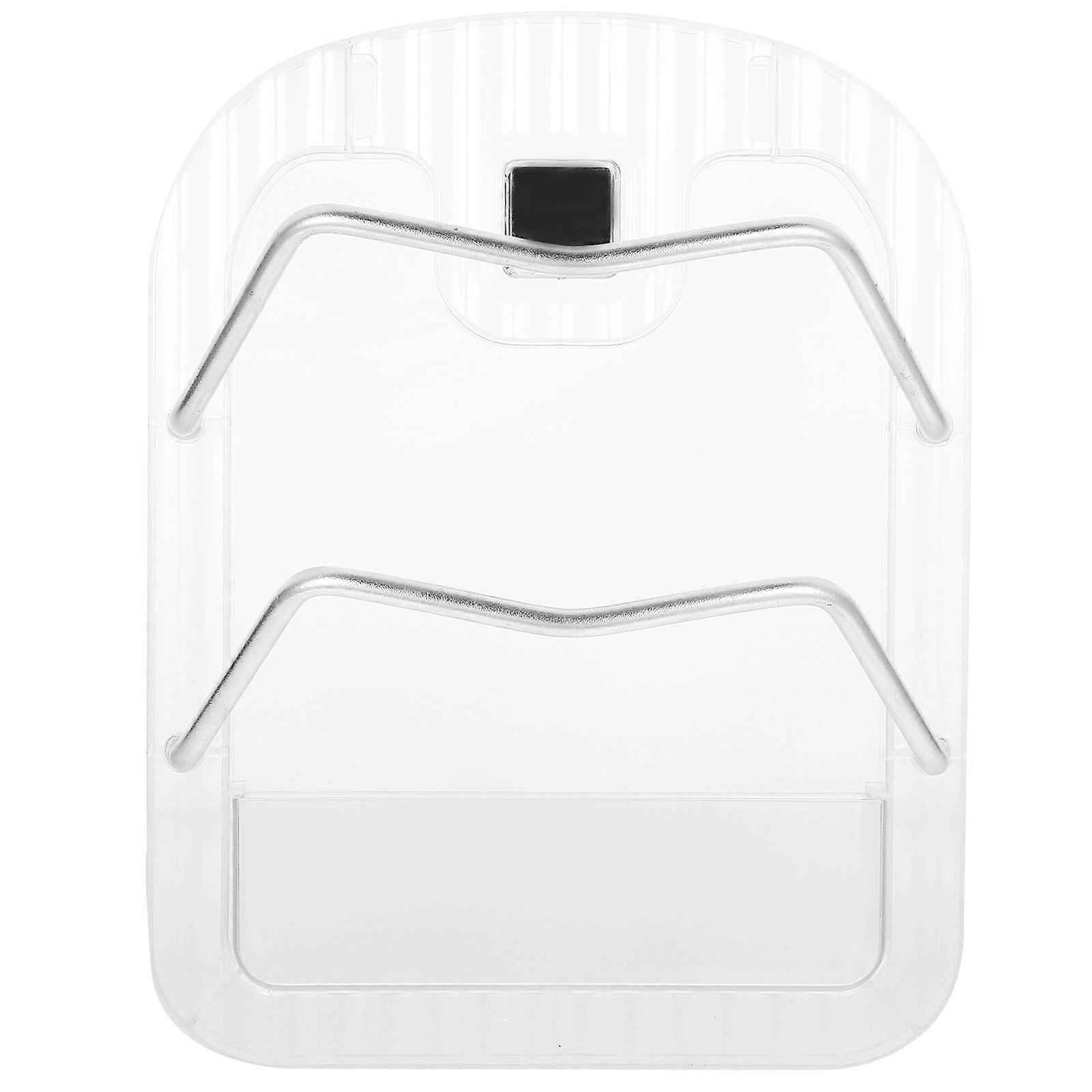 Wear-Resistant Pot Lid Organizer Kitchen Pot Lid Holder No Drilling Wall-Mounted Pan Lid Holder Silver Rectangular Minimalist 1Pack