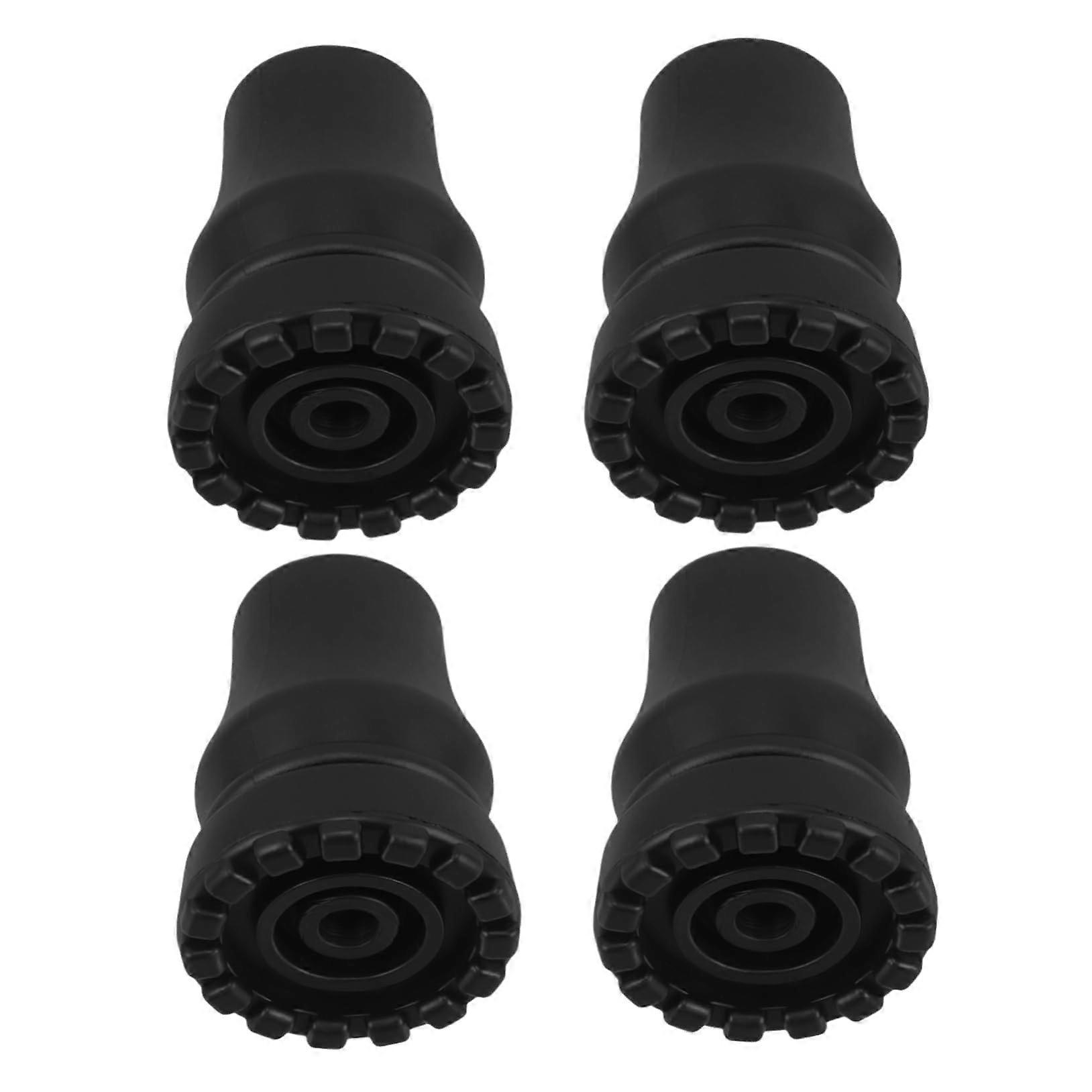 4 Pack Crutch Accessories Replacement Tips for Walking Sticks Black Rubber Walker Tips for Pipe Handle Mobility Aids