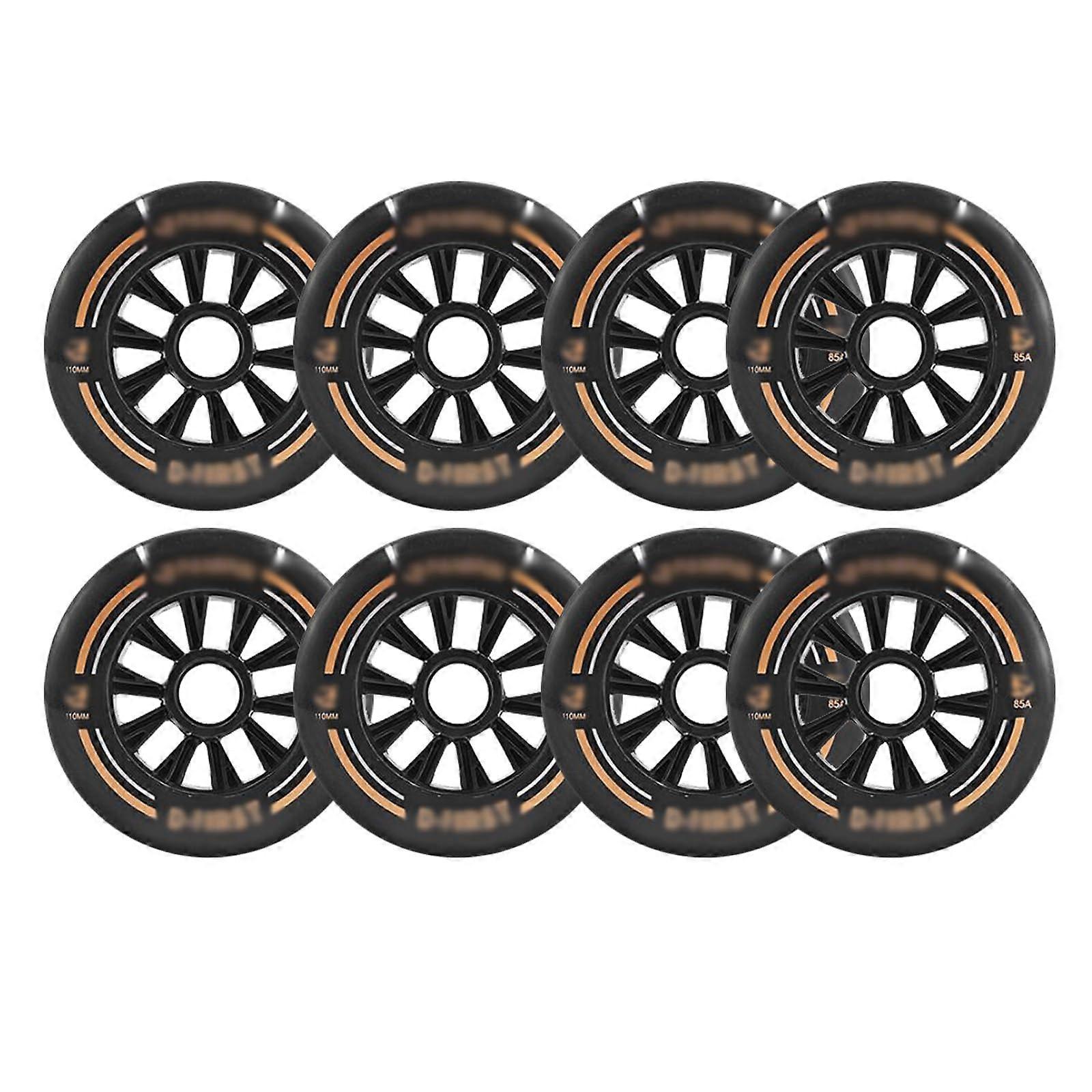 InlineSkate Wheels, InlineSkate Wheels, Roller Skate Wheels, Replacement, 85A, 90–110 mm, Multicolored (Black, 90mm8) 90mm8 Black