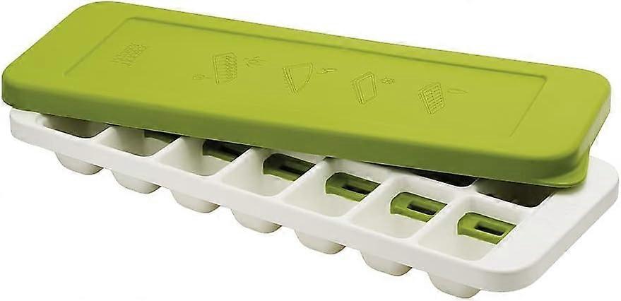 2-piece ice cube tray with stackable lids,
