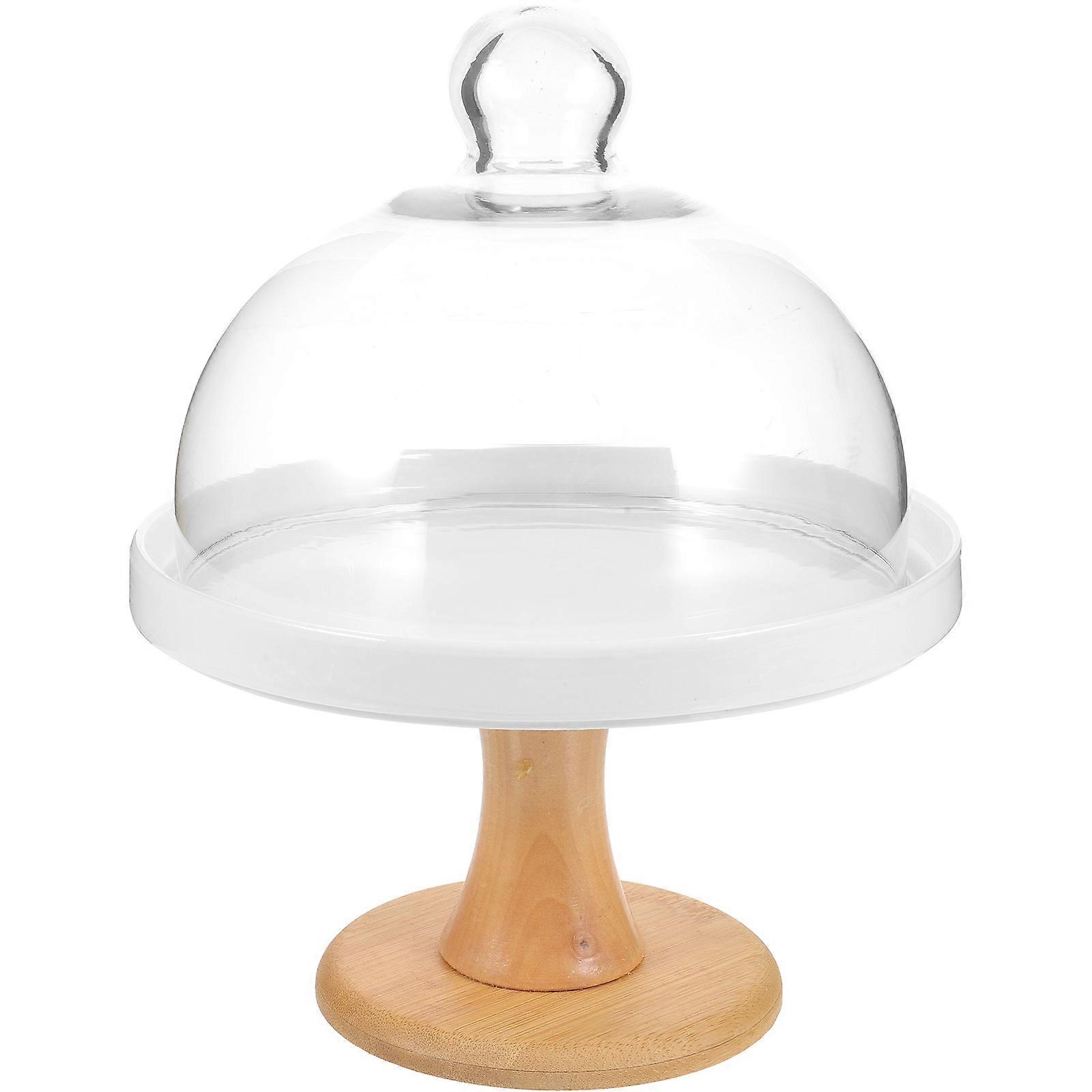 Wedding Cupcake Stand Ceramic Cake Stand with Dome Cover for Event Organizers 25.00X20.00X20.00CM Simple Structure 1Set