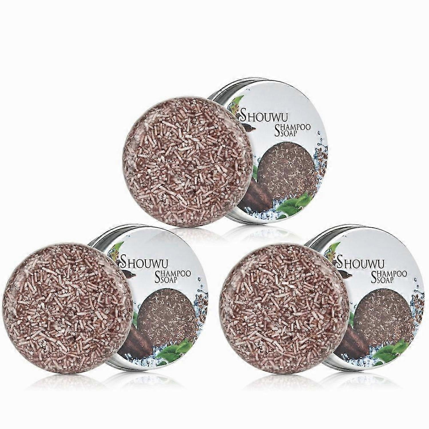 3 stks Haar Verduisterende Shampoo Bar Verduisterende Shampoo Bar Zeep Haar Shampoo Grijs Haar Omgekeerde Polygonum essentie 2023 nieuw