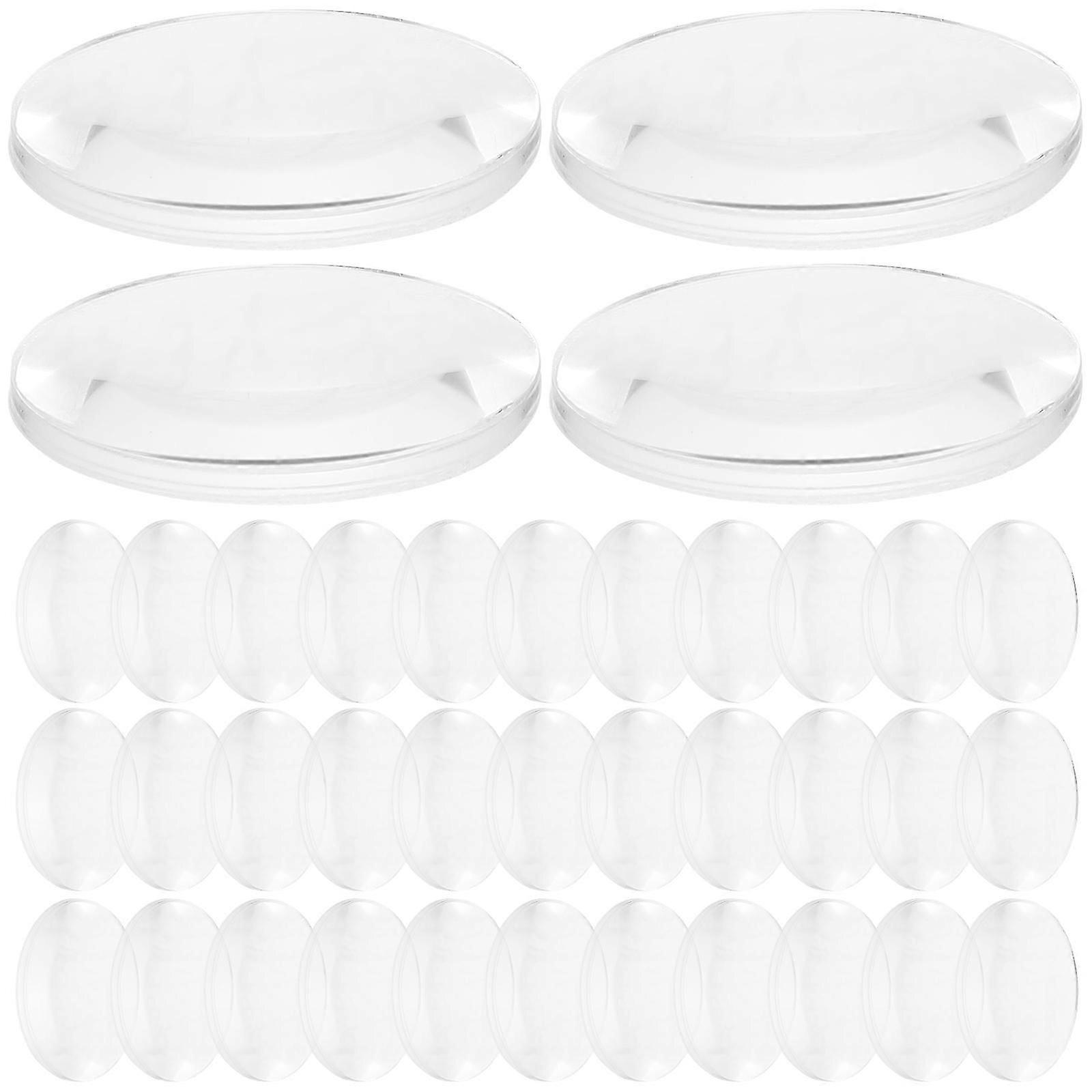 60pcs Transparent Convex Lens Acrylic Optical Lens Basic Physics Teaching Lens